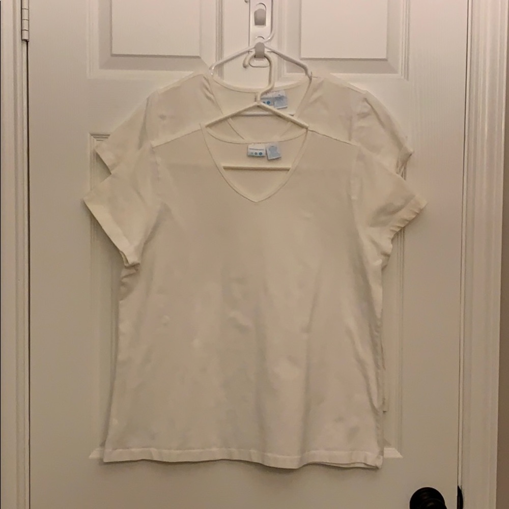 Workout tee t-shirt white short sleeve 1X